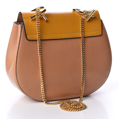 Chloe Grained Calfskin Lambskin Bi-Color Drew Shoulder Bag Wet Sand Sunflower 2 of 9