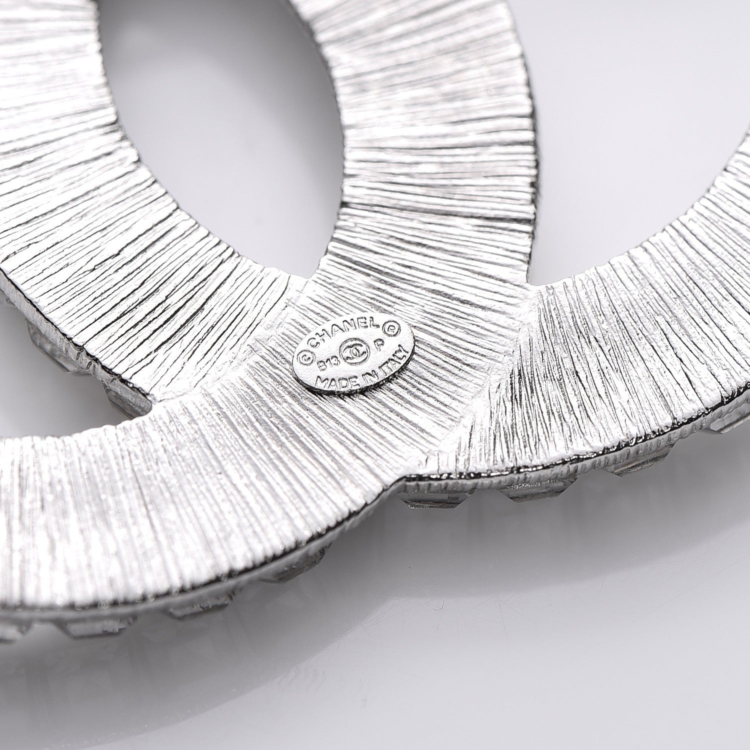 Chanel Baguette Crystal CC Brooch Silver 5 of 5