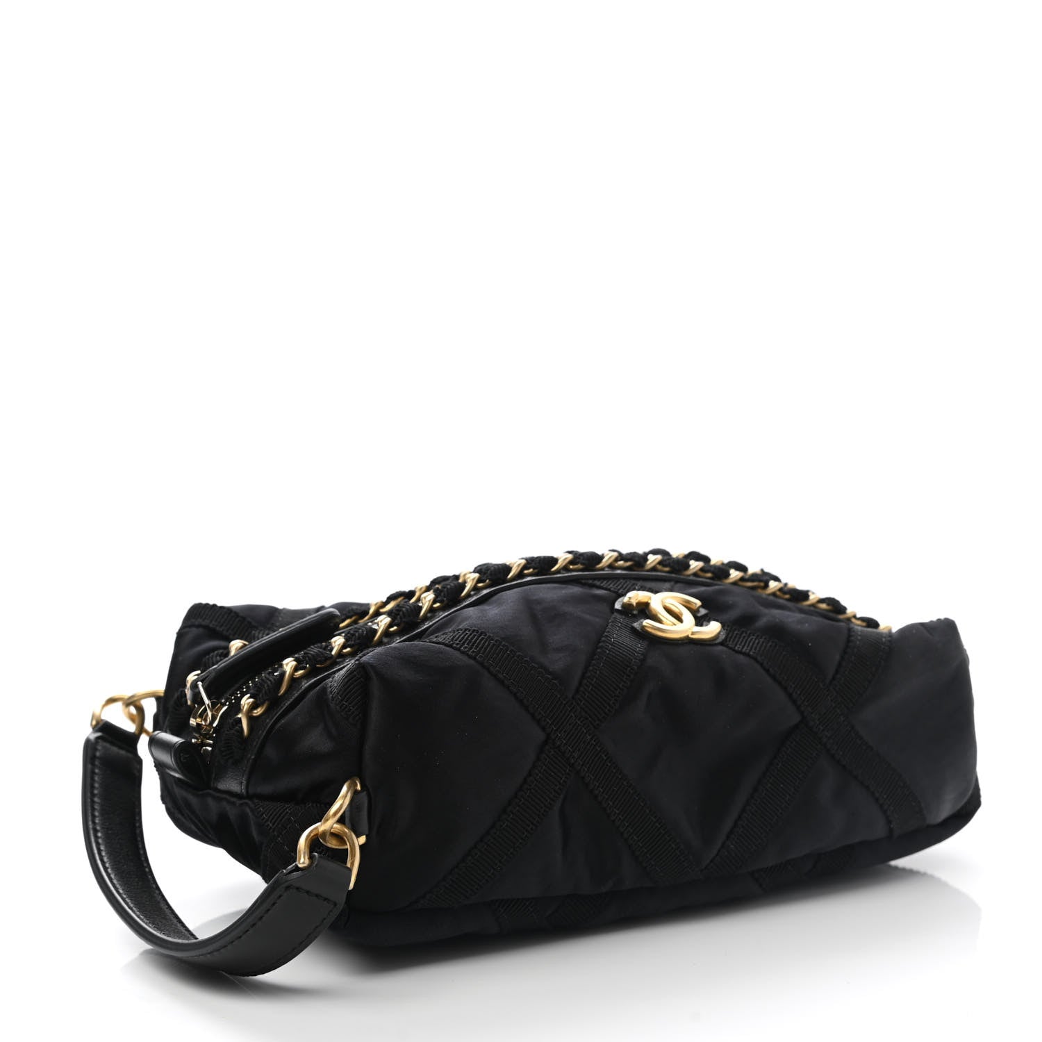 Chanel Nylon Grosgrain Lifestyle Pouch With Sleep Mask Black 5 of 10