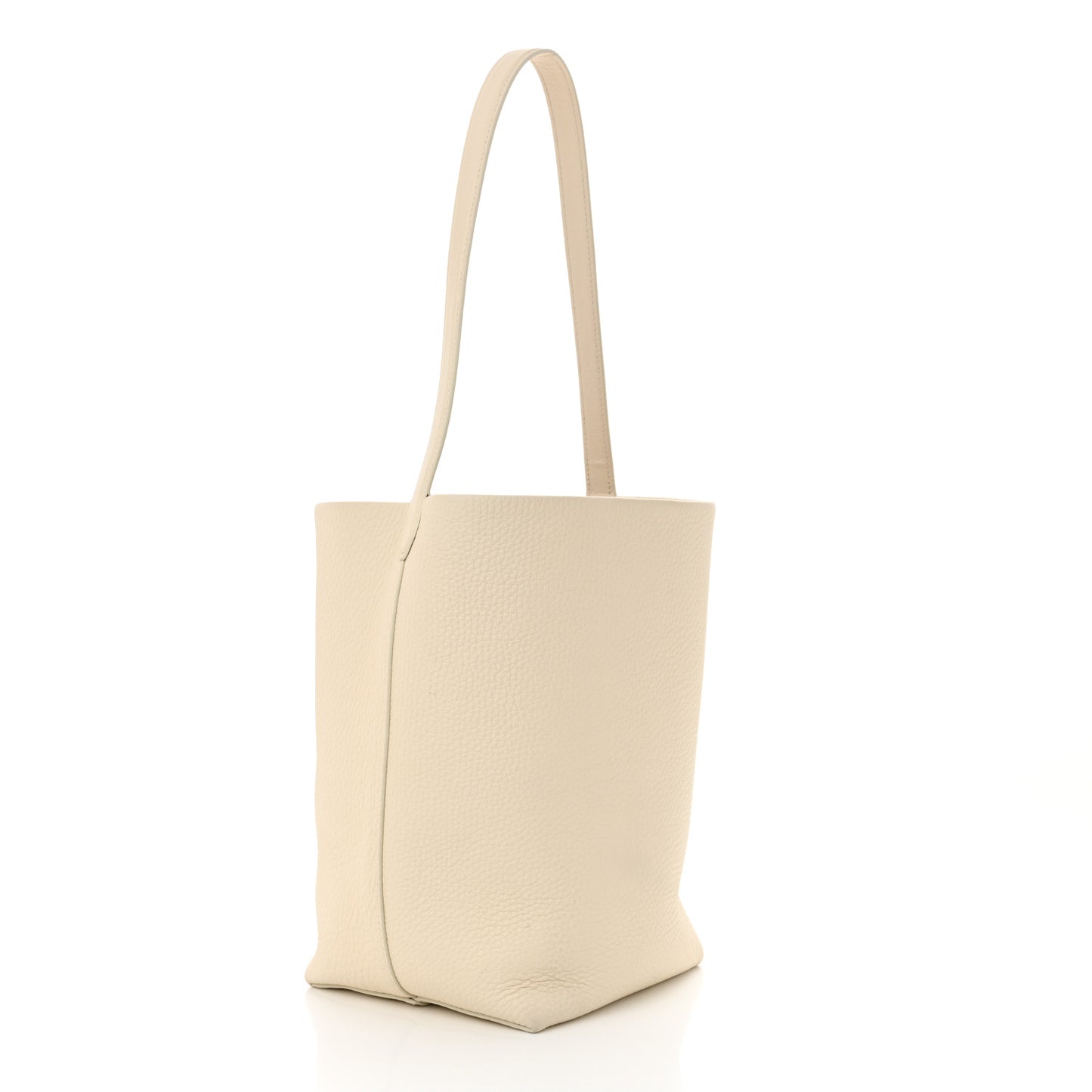 Grained Calfskin Medium N/S Park Tote Ivory