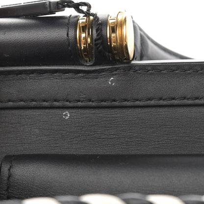 Dolce & Gabbana Calfskin Woven Medium Sicily 58 Satchel Black White 13 of 14