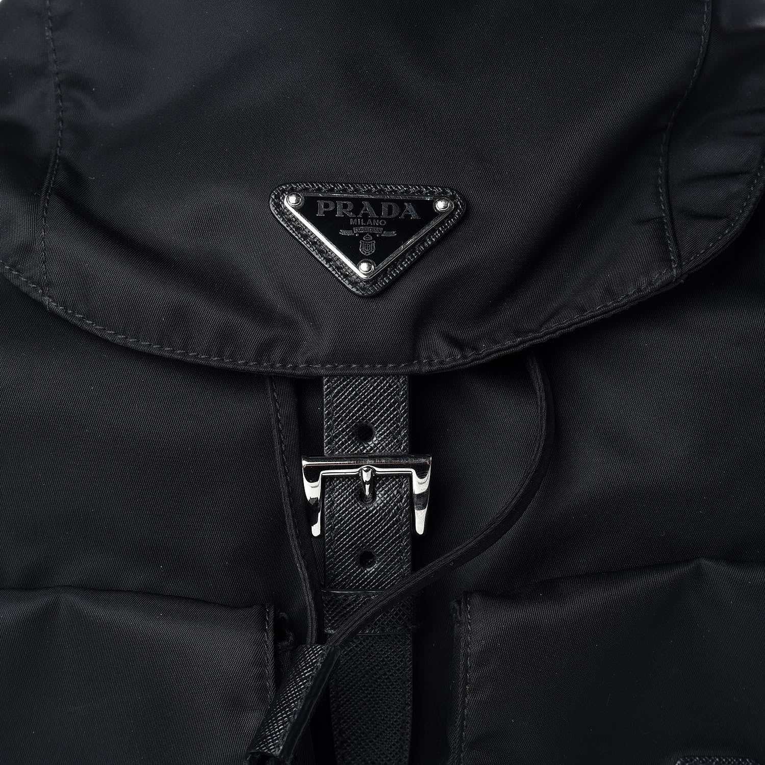 Prada Tessuto Nylon Saffiano Medium Backpack Black 9 of 12