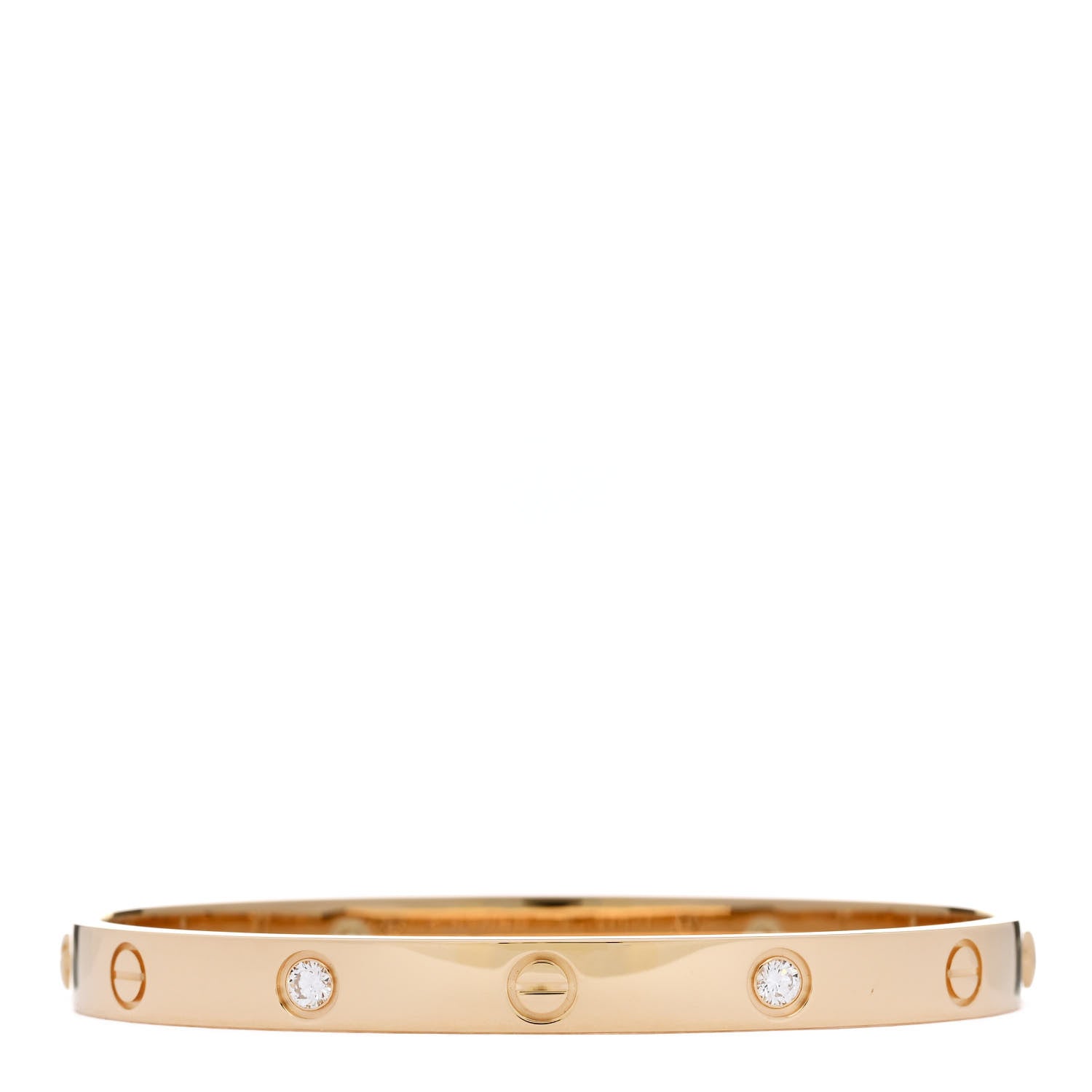 Cartier 18K Yellow Gold 4 Diamond LOVE Bracelet 18 3 of 10