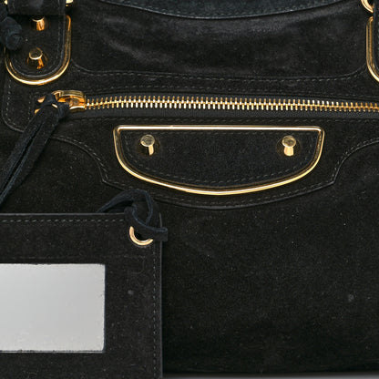 Balenciaga Baby Daim Gold Metallic Edge Hardware City Black 6 of 16