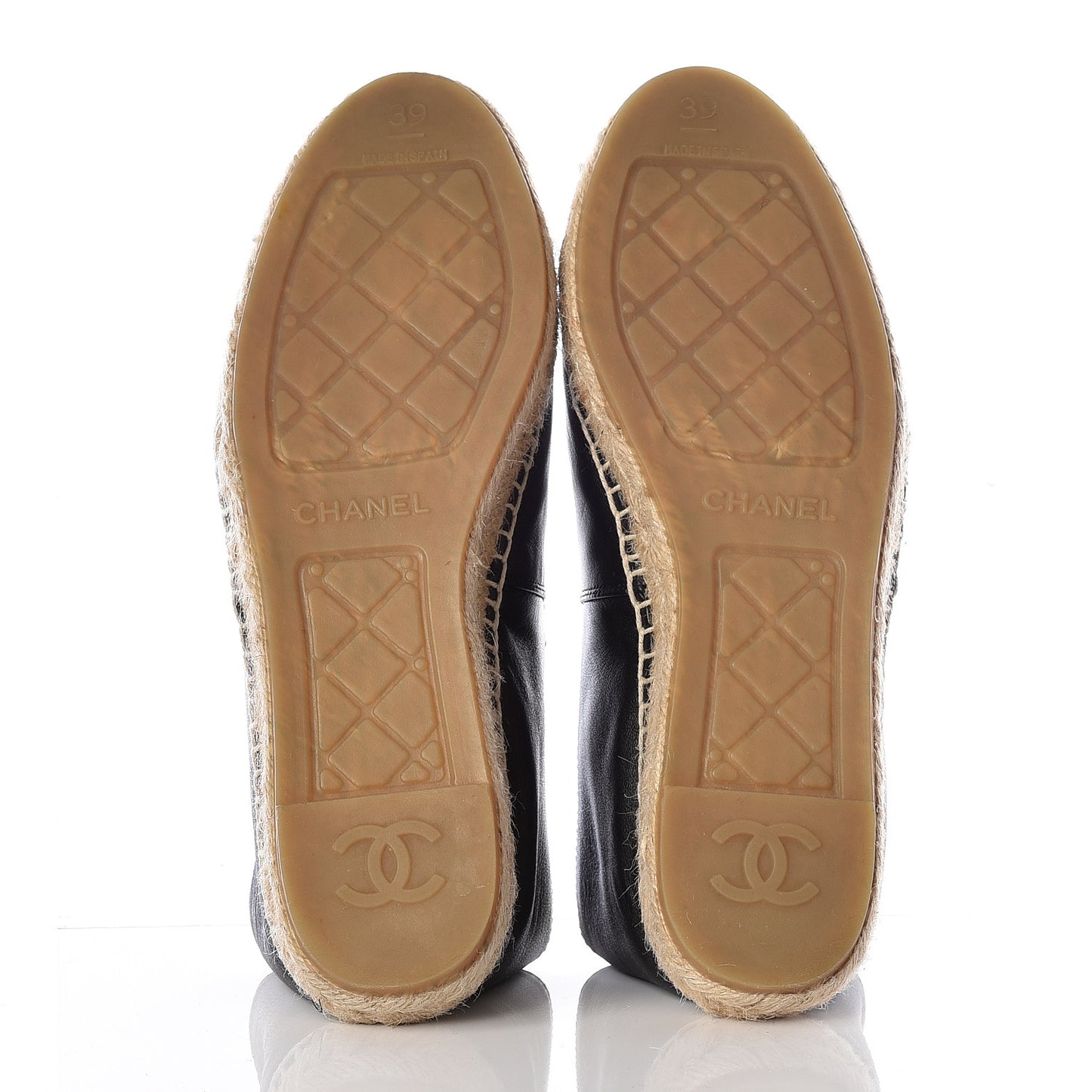 Lambskin CC Espadrilles 39 Black