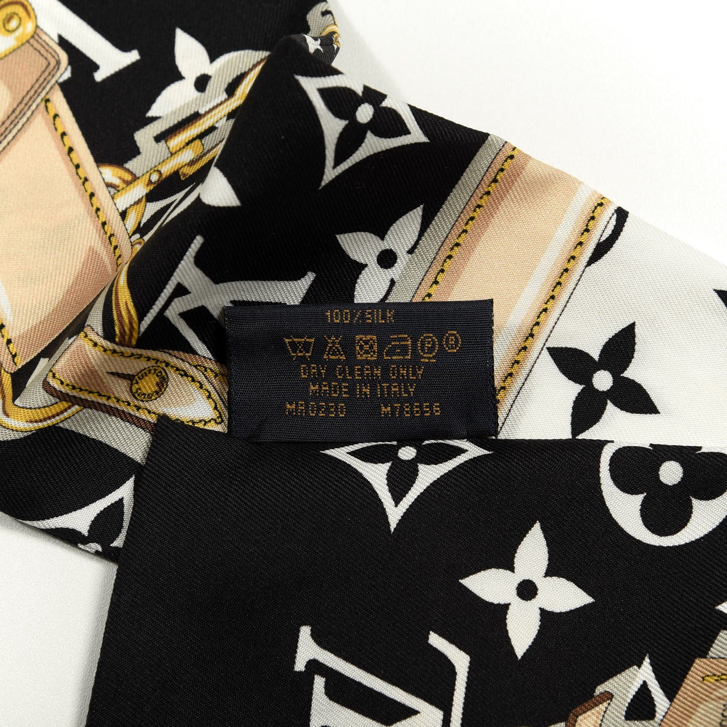 Silk Monogram Confidential Bandeau Black