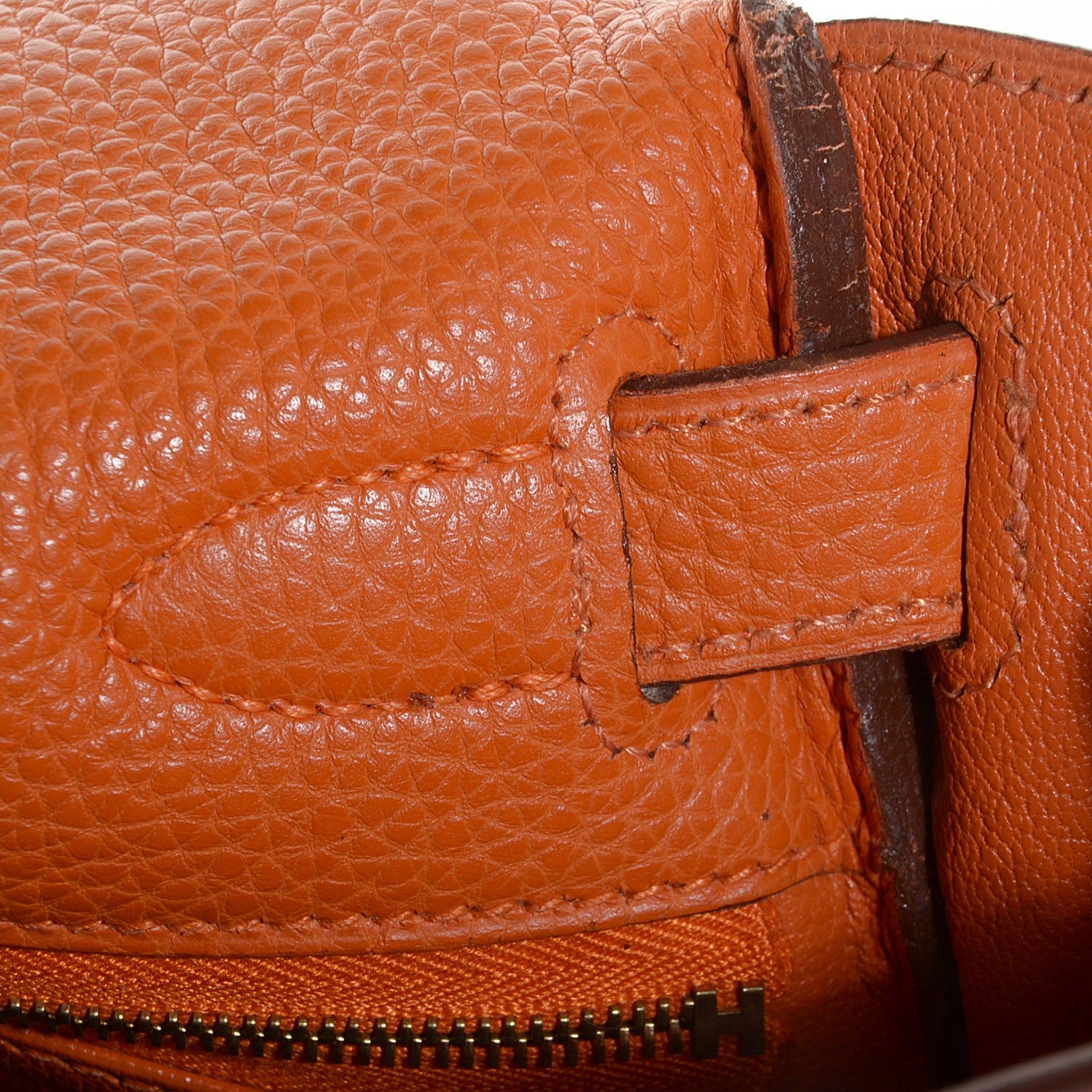 Hermes Taurillon Clemence Kelly Retourne 28 Orange 9 of 23