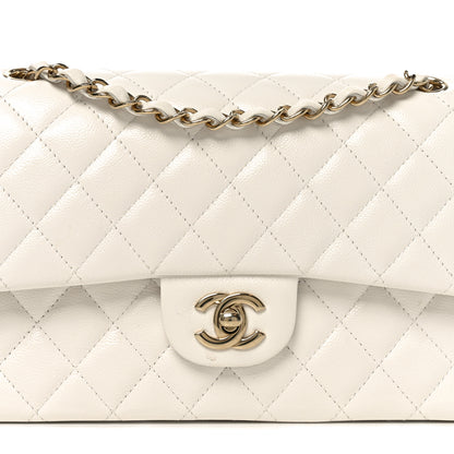 Chanel Caviar Quilted Medium Double Flap White 8 of 11
