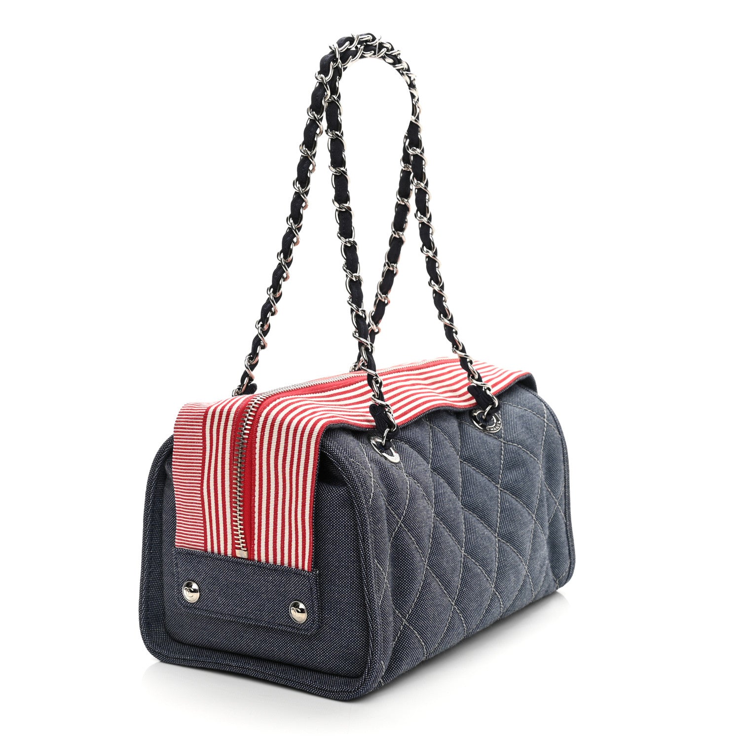 Chanel Denim Quilted CC Bag Blue 2 of 9