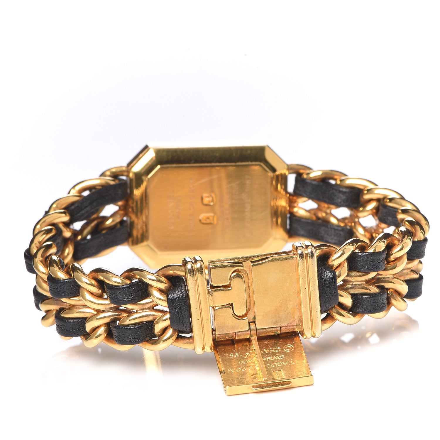 Chanel Stainless Steel Lambskin 20mm Chain Premiere Quartz Watch Gold M 5 of 9
