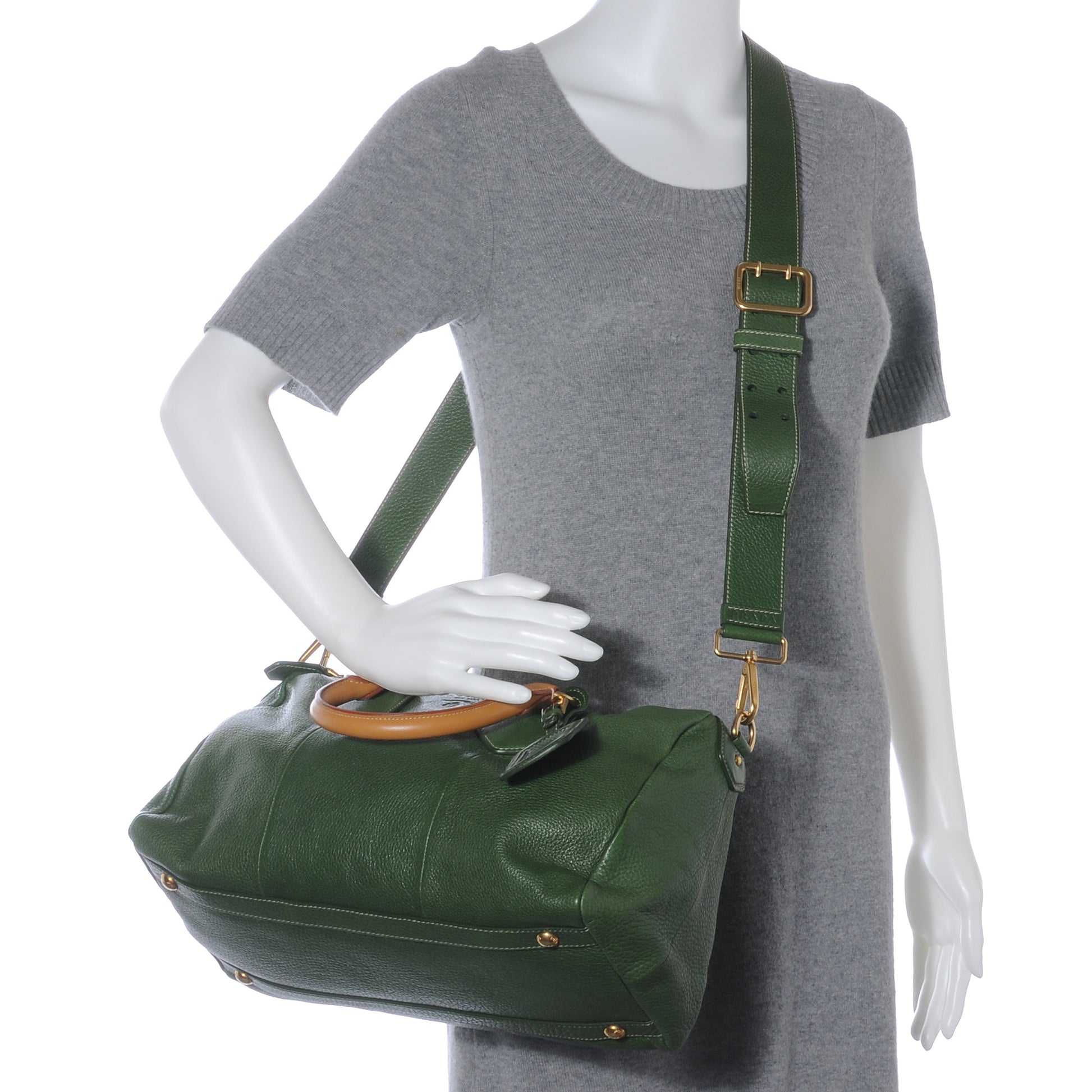 Prada Vitello Caribu Bauletto Larice 2 of 8
