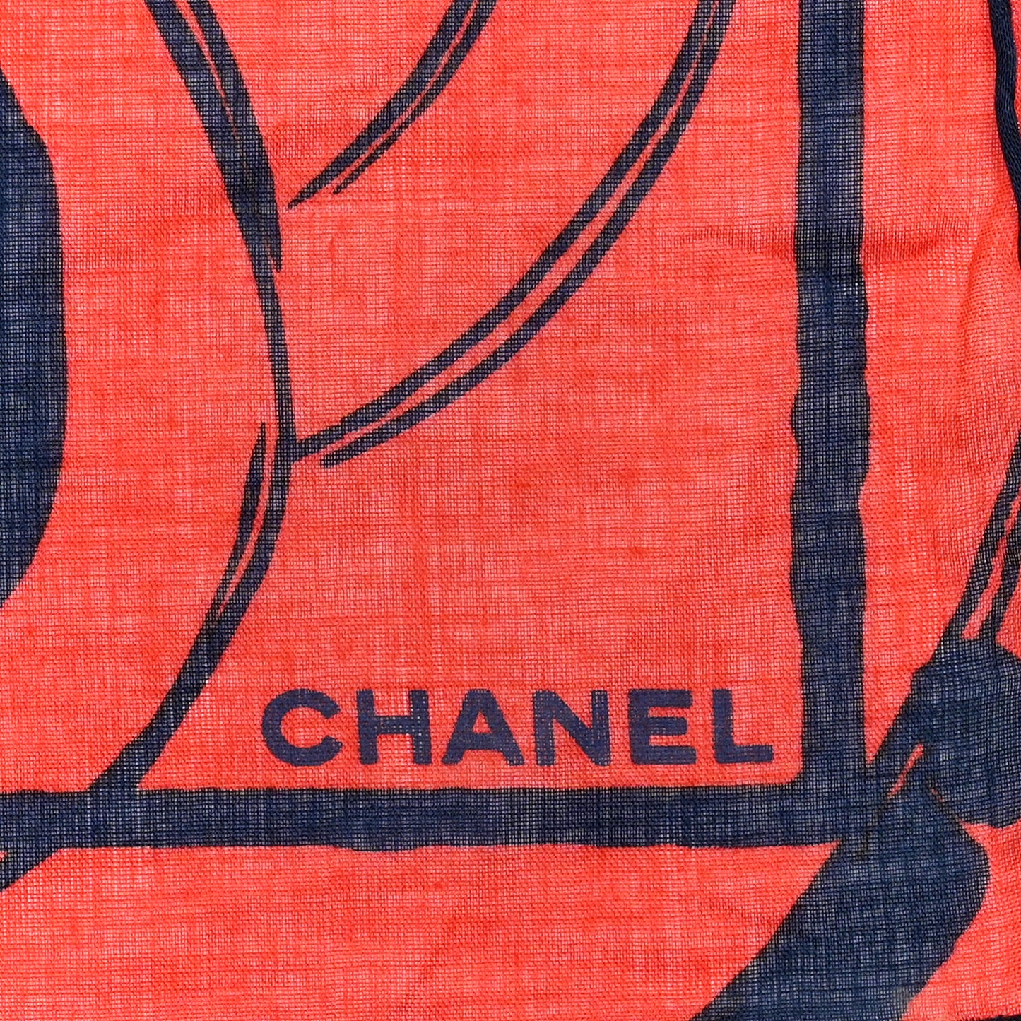 Silk Print CC Square Scarf Blue Red