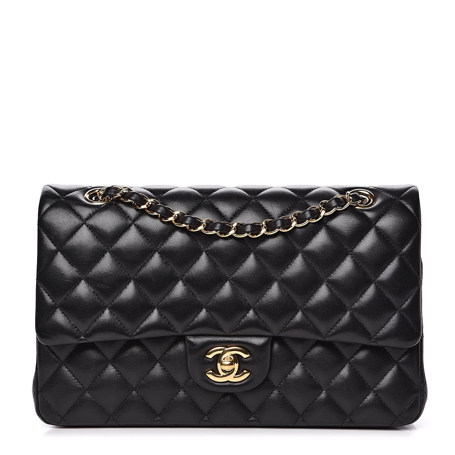 Chanel Lambskin Quilted Medium Double Flap Black 1 of 16