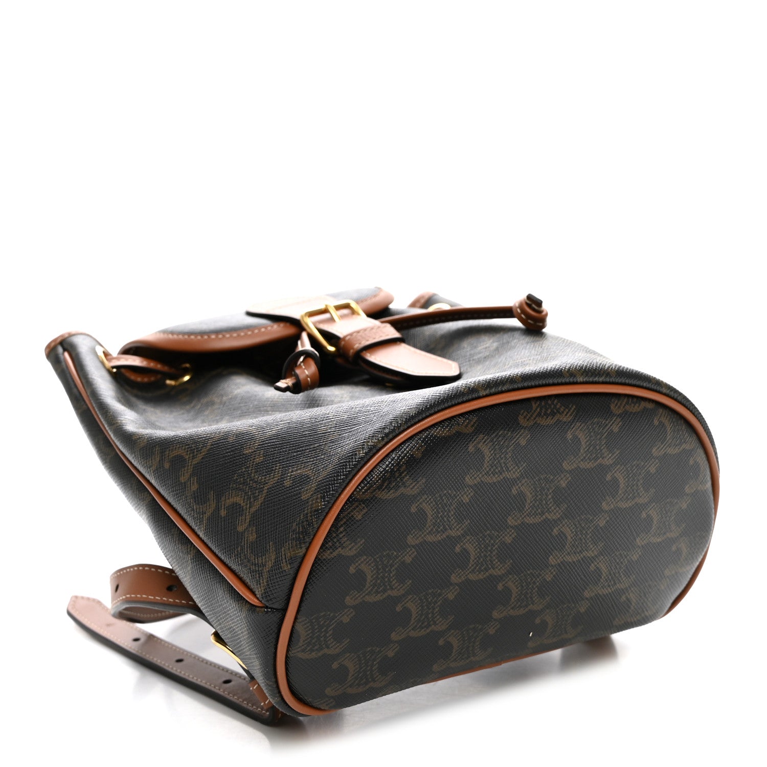 Celine Triomphe Canvas Calfskin Mini Folco Backpack Tan 4 of 9