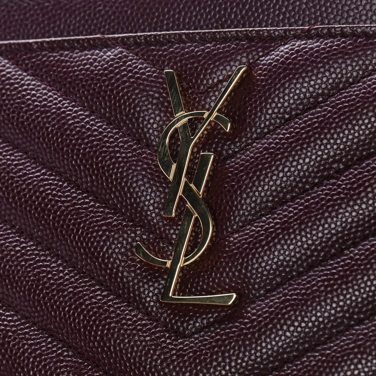 Saint Laurent Grain De Poudre Chevron Monogram Large Bill Pouch Rouge Legion 7 of 8