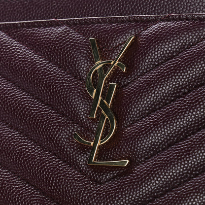 Saint Laurent Grain De Poudre Chevron Monogram Large Bill Pouch Rouge Legion 7 of 8