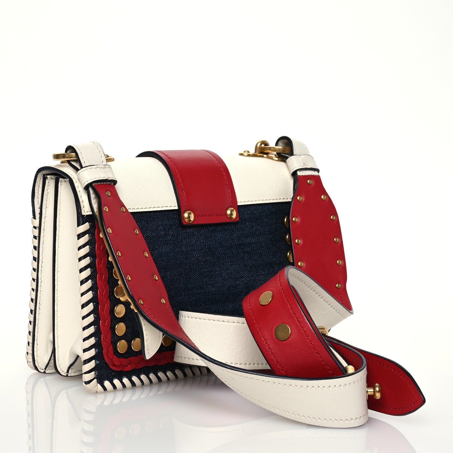 Prada City Calf Denim Cahier Bag Blue Fuoco 2 of 16