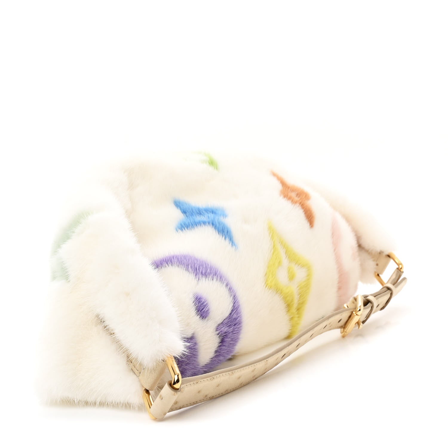 Louis Vuitton LV X TM Mink Ostrich Monogram Bum Bag White