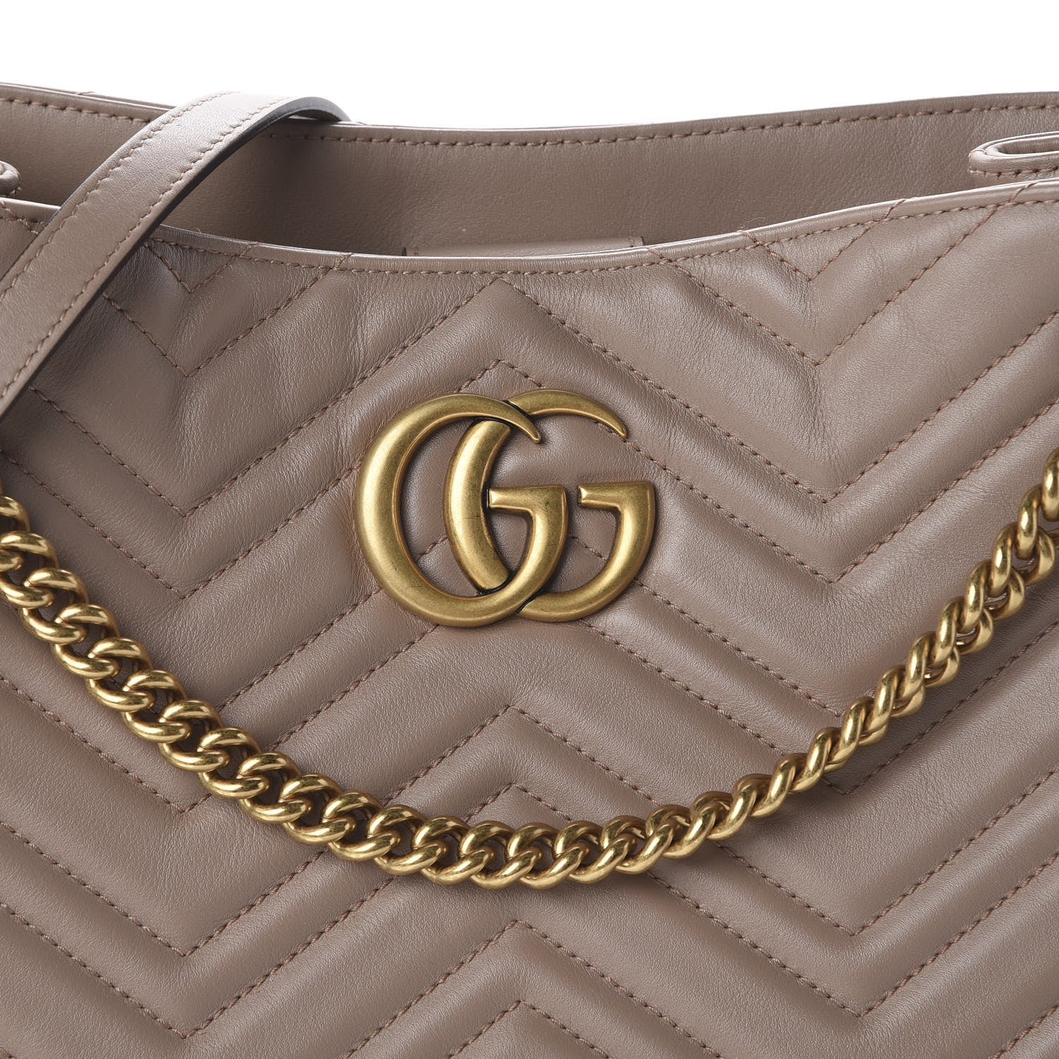 Gucci Calfskin Matelasse Medium GG Marmont Shoulder Tote Bag Porcelain Rose 8 of 8