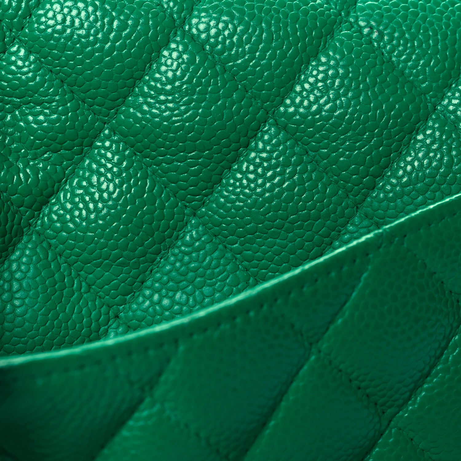 Chanel Caviar Quilted Medium Double Flap Green 11 of 13