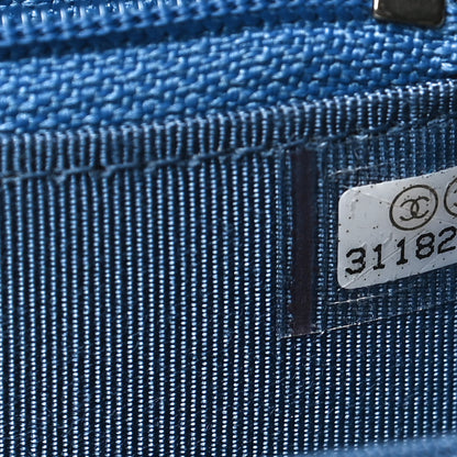 Chanel Caviar Quilted Mini Wallet On Chain WOC Blue 7 of 12