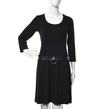 Chanel Lambskin Suede Crystal Ring CC Belt 90 36 Black 2 of 9