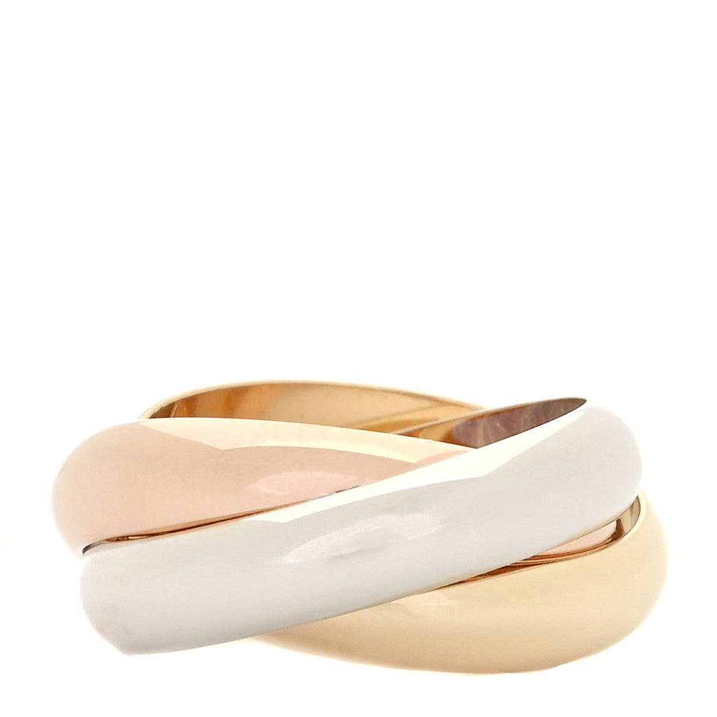 18K Pink Yellow White Gold Large Trinity Ring 52 6