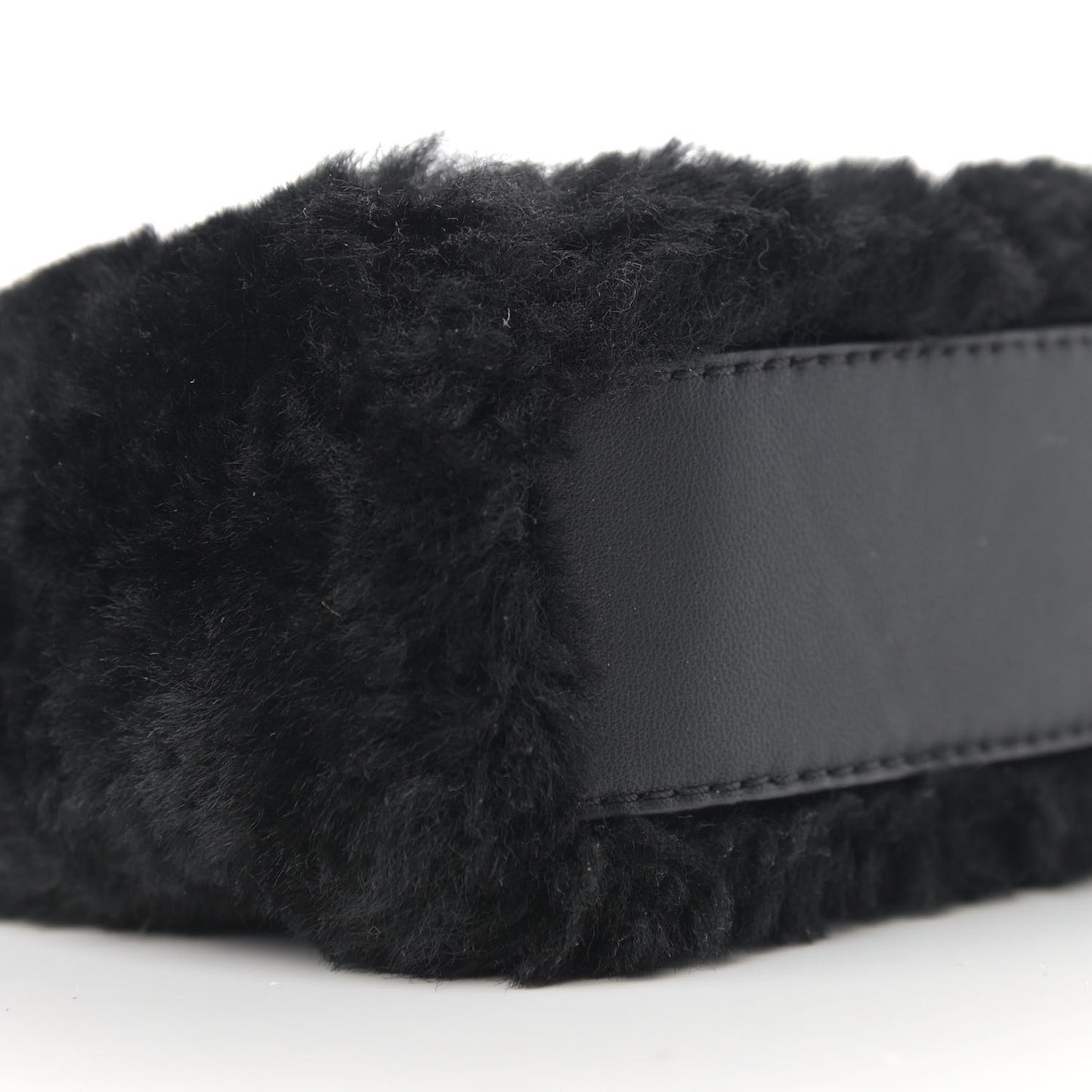 Shearling Shiny Nappa Micro Peekaboo Iconic Satchel Black