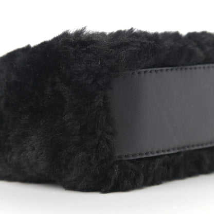 Fendi Shearling Shiny Nappa Micro Peekaboo Iconic Satchel Black 9 of 10