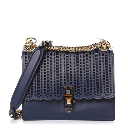 Fendi Vitello Grace Openwork Small Kan I Shoulder Bag Blueberry 1 of 10