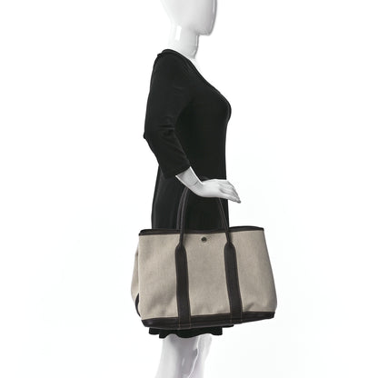 Hermes Buffle Sindhu Toile Garden Party 36 MM Tote Marron Fonce 2 of 7