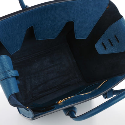 Celine Grained Calfskin Small Tie Knot Tote Denim 8 of 9