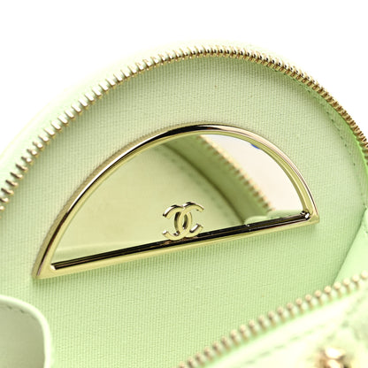 Chanel Caviar Quilted Round Handle With Care Vanity With Chain Light Green 11 of 11