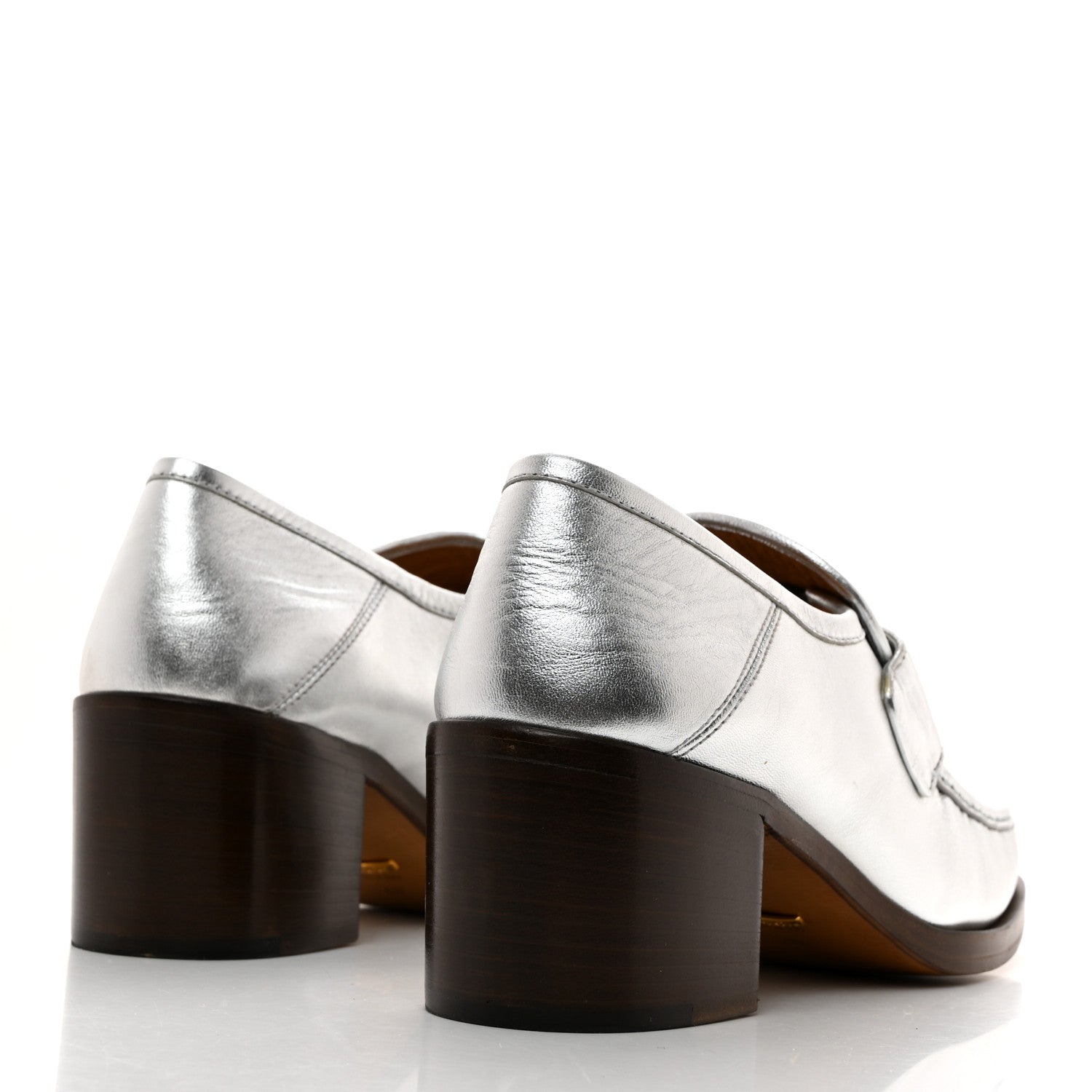 Gucci Galassia GG Marmont Fringe 50mm Loafer Pumps 40 Argento 4 of 9