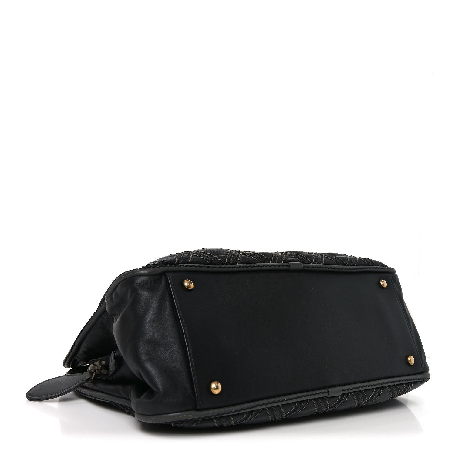 Chanel Calfskin Quilted Stitch Triptych Tote Black 1869942