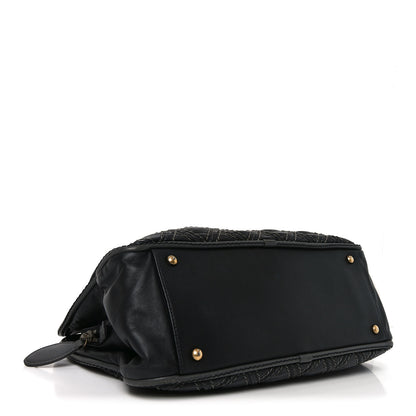 Chanel Calfskin Quilted Stitch Triptych Tote Black 3 of 9