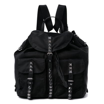 Prada Nylon New Vela Studded Backpack Black 1 of 9