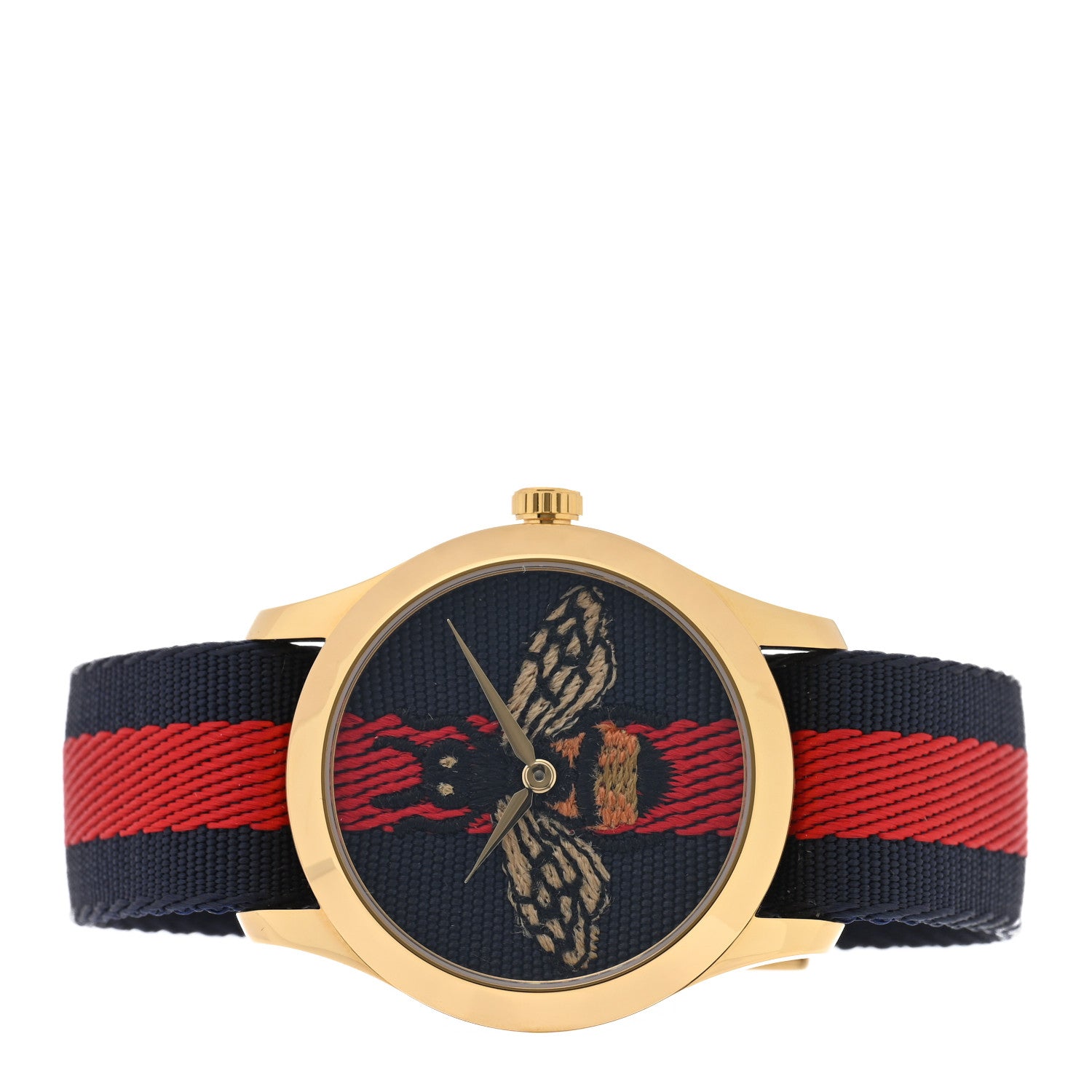 Gucci Stainless Steel Nylon 38mm Le Marche Des Merveilles Bee Quartz Watch Navy 2 of 4