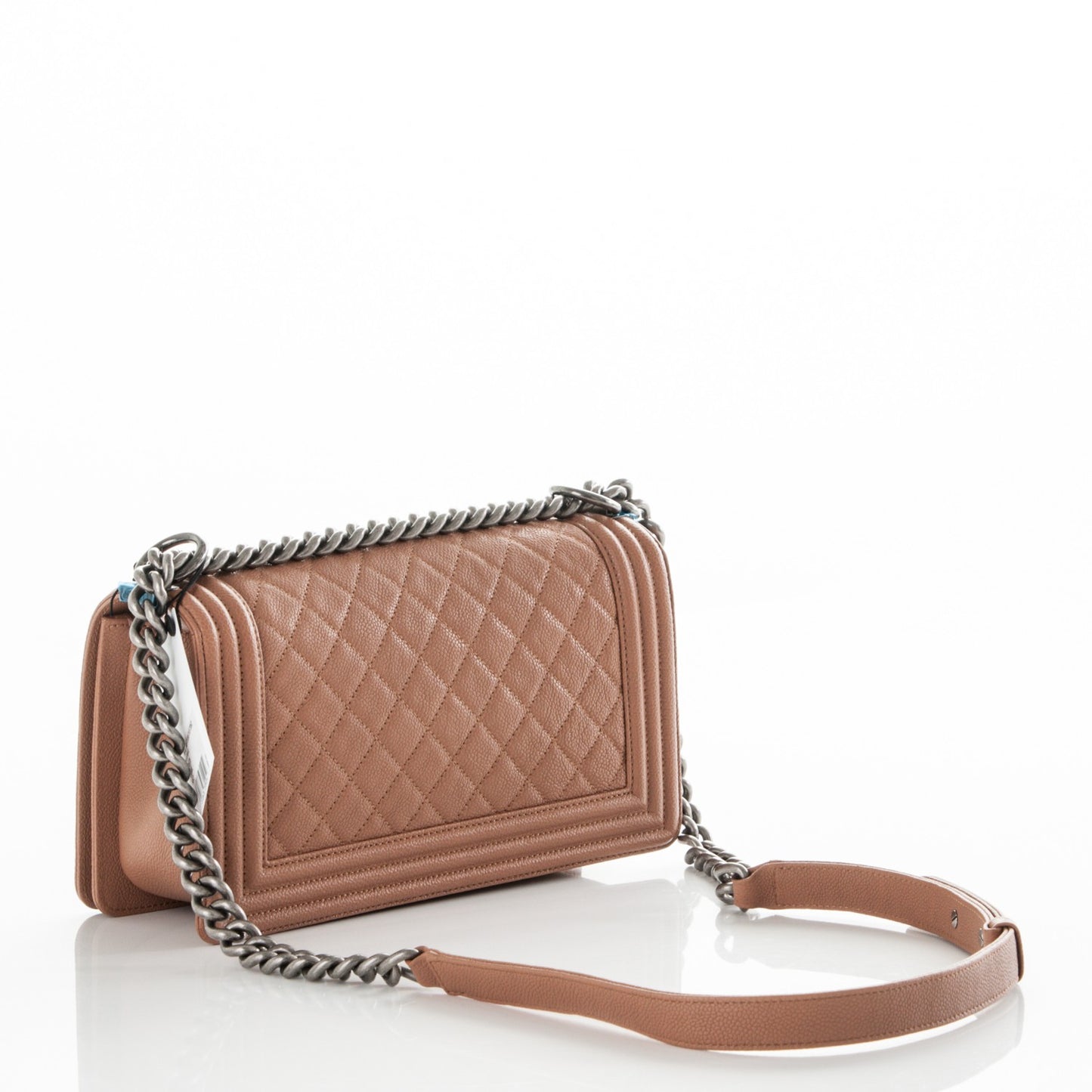 Caviar Quilted Medium Boy Flap Camel