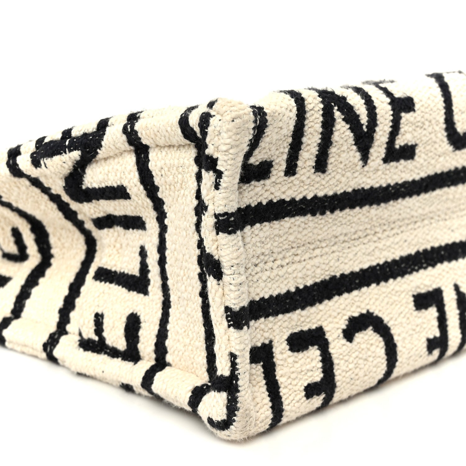 Celine Canvas Small All Over Cabas Thais White Black 9 of 10