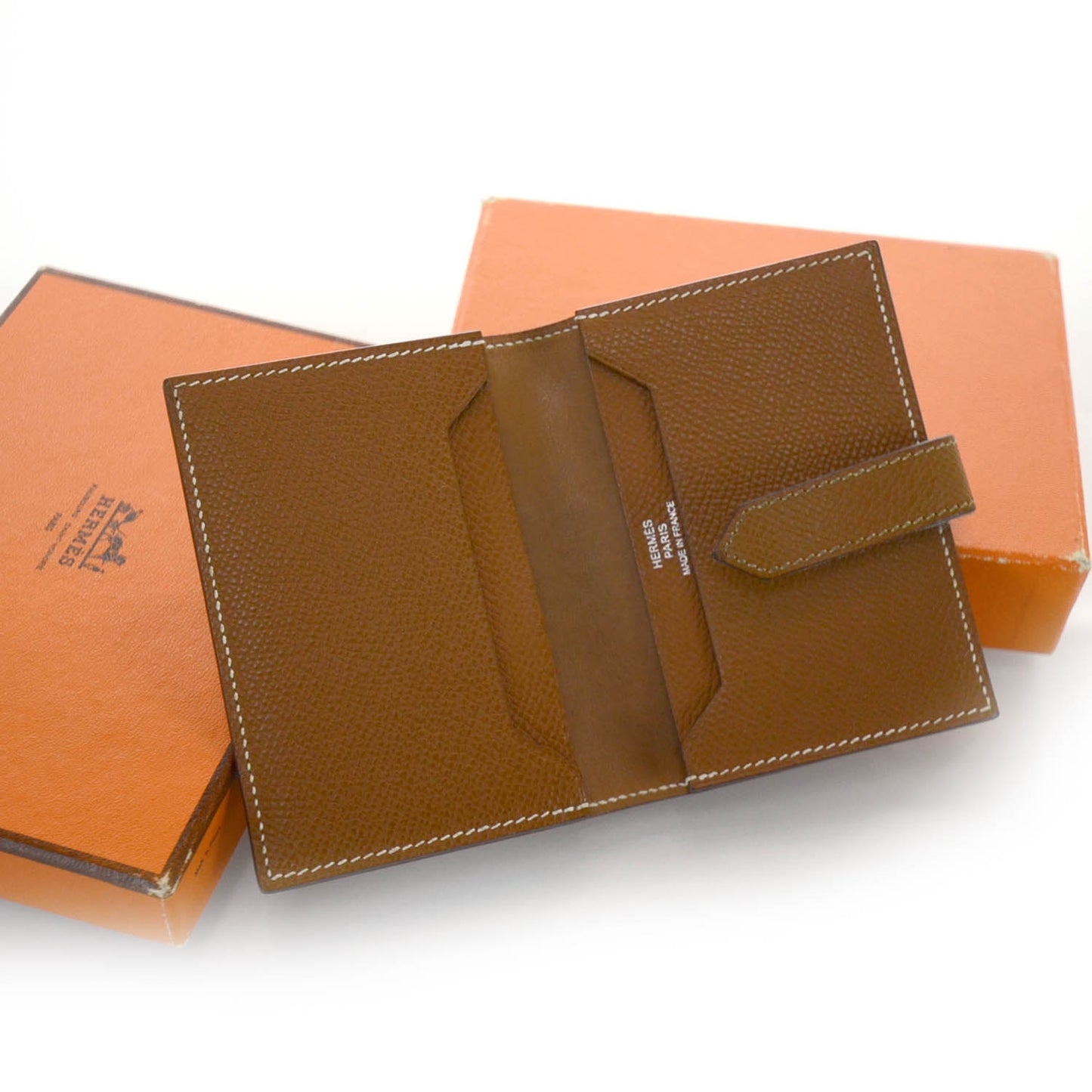 Veau Epsom Bearn Card Case Gold