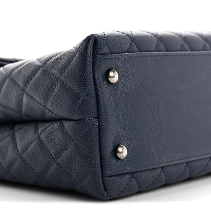 Chanel Caviar Lizard Quilted Large Coco Handle Flap Blue 9 of 17