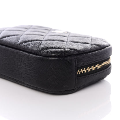 Chanel Caviar Quilted Small Curvy Pouch Cosmetic Case Black 7 of 9