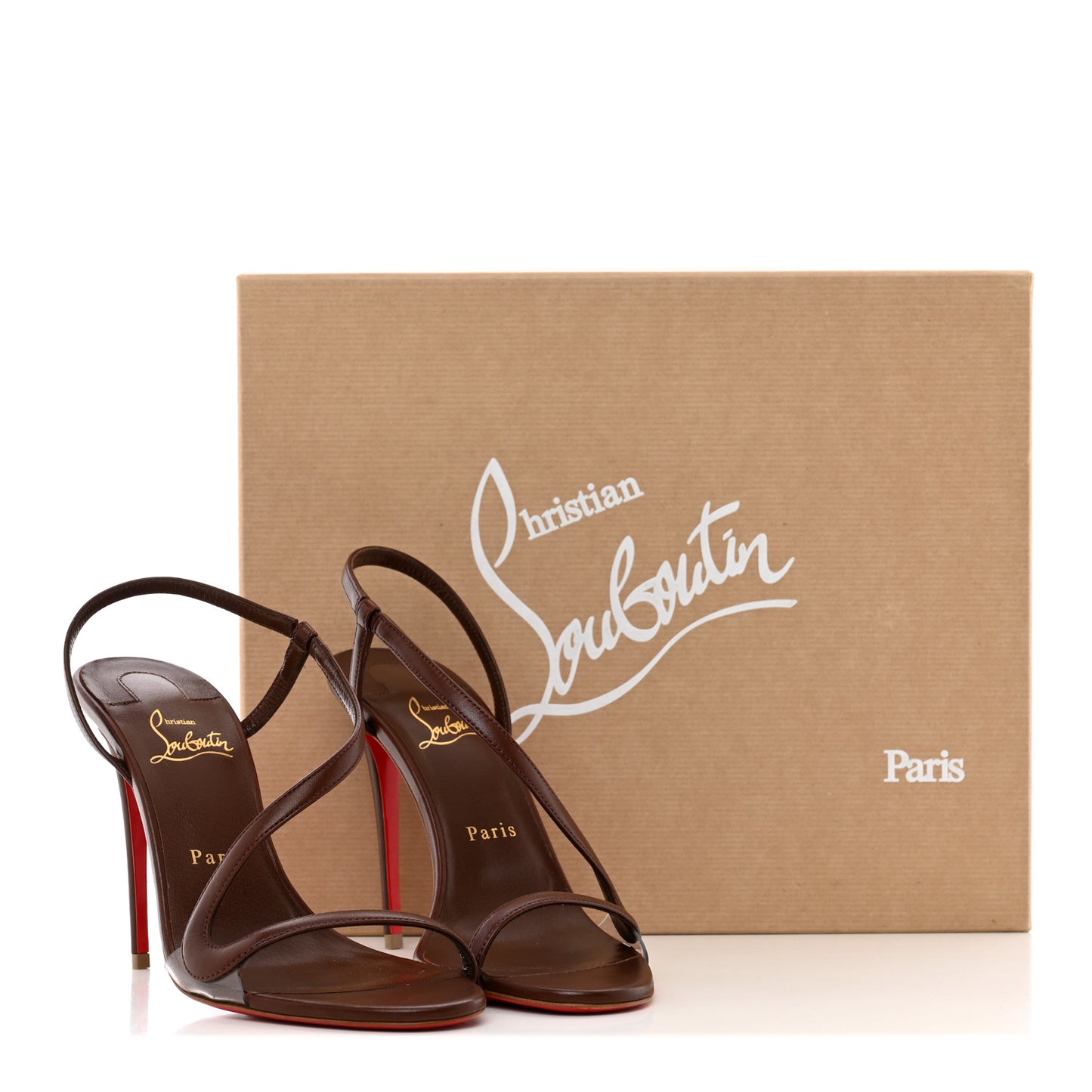 Nappa PVC Rosalie 100 Sandals 38.5 Dark Beige