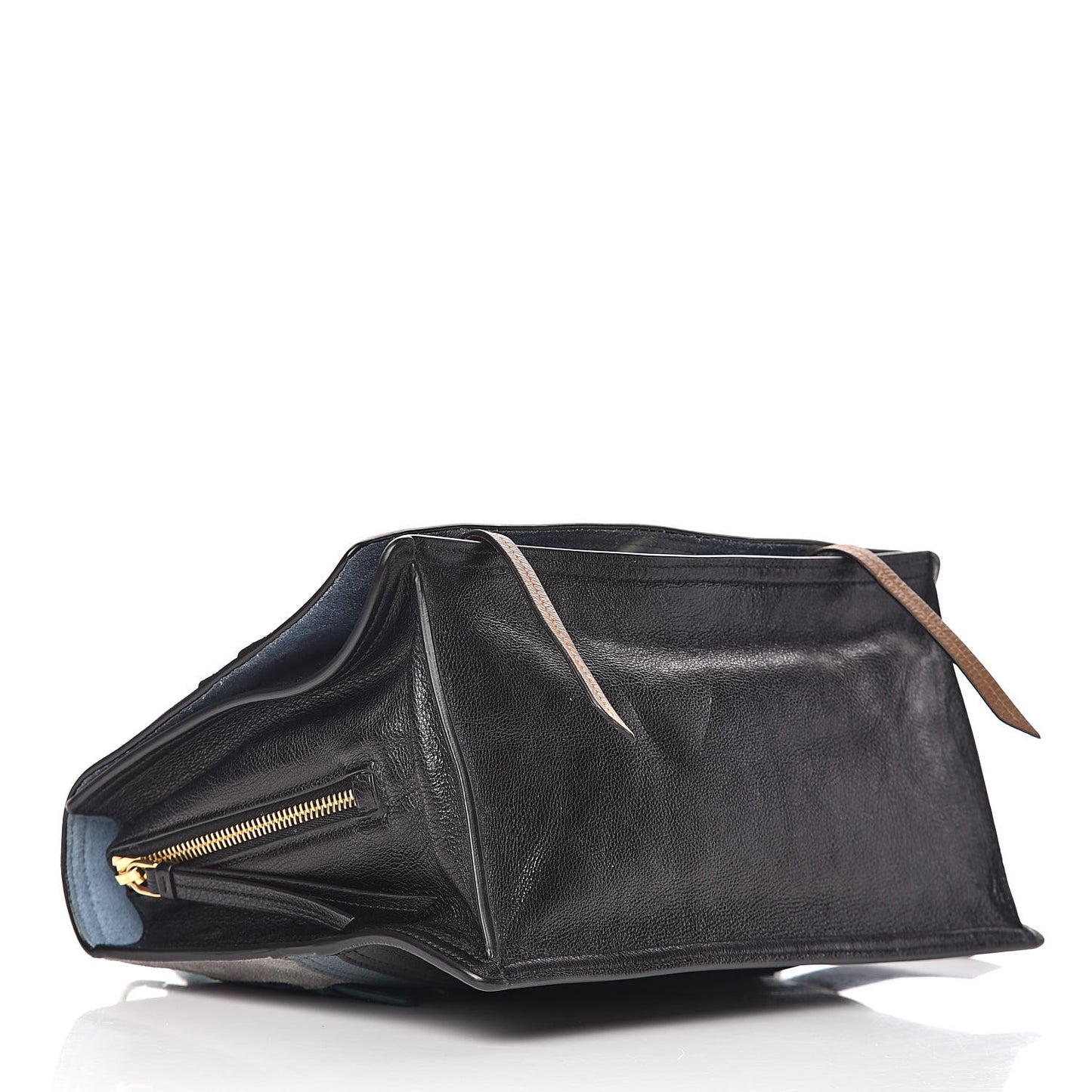 Glace Calfskin Suede Etiquette Shoulder Bag Cannella Pavone