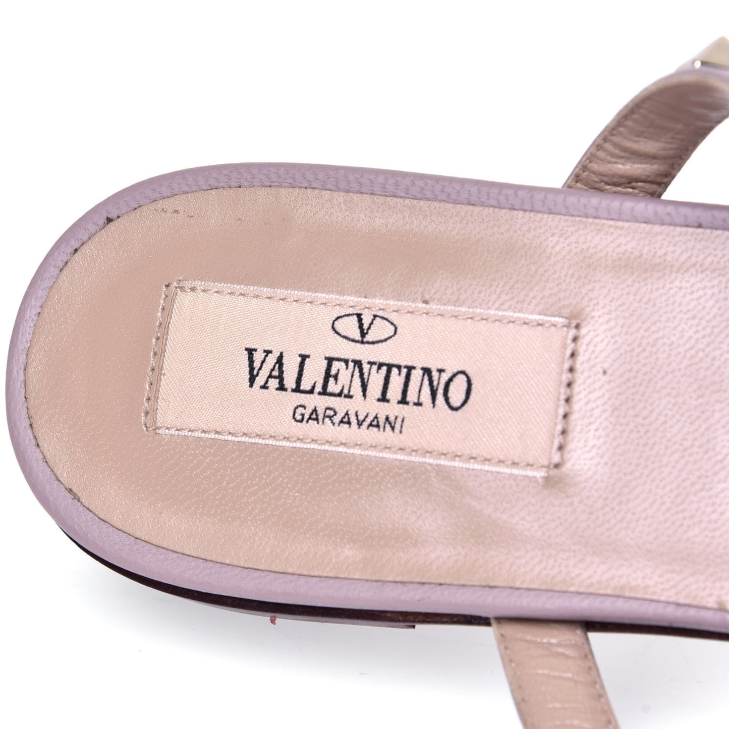 Patent Nappa Rockstud Flat Cage Mules 38 Water Rose