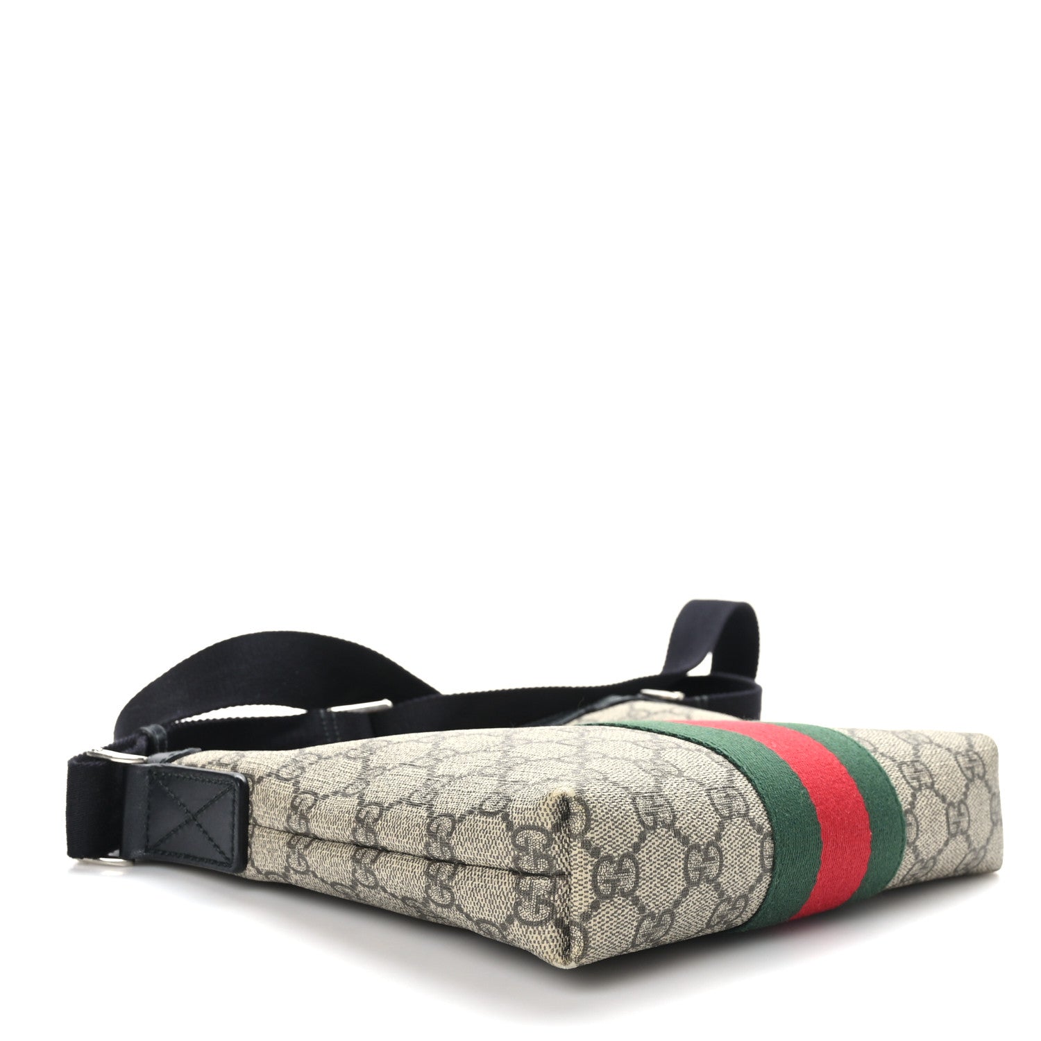 Gucci GG Supreme Monogram Web Messenger Bag Black 4 of 9