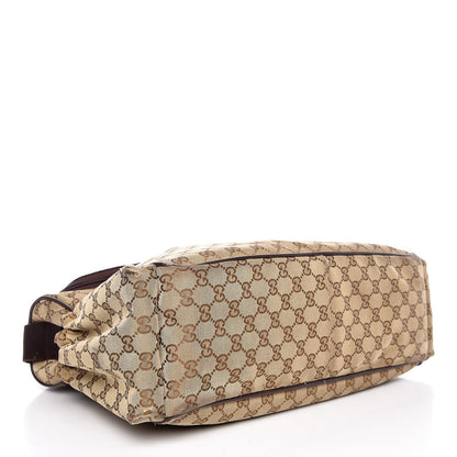 Gucci Monogram Natural Pigskin Large Diaper Bag Beige Ebony Cocoa Dark Chocolate 4 of 18