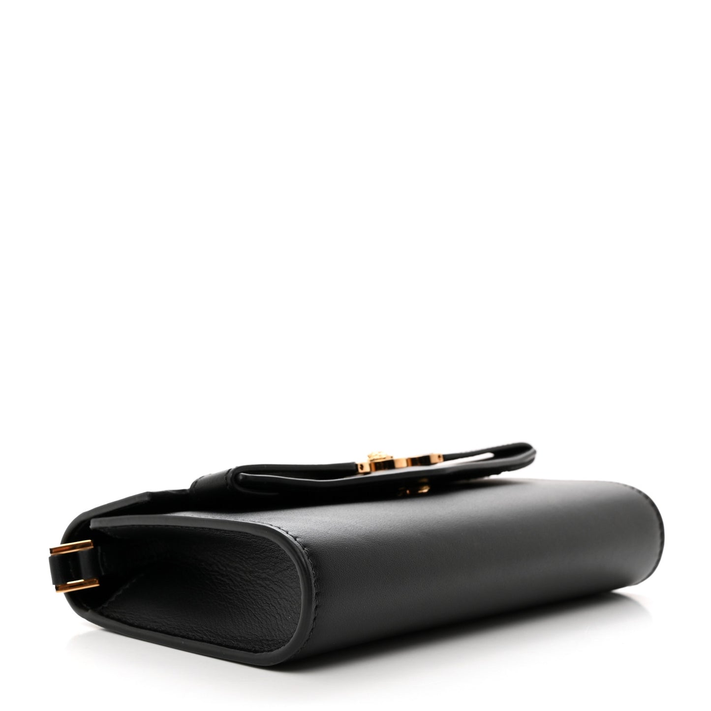 Lambskin Medusa Wallet On Strap Black