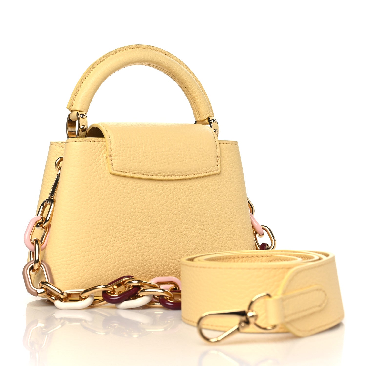 Louis Vuitton Taurillon Mini Capucines Jaune Plume 3 of 9
